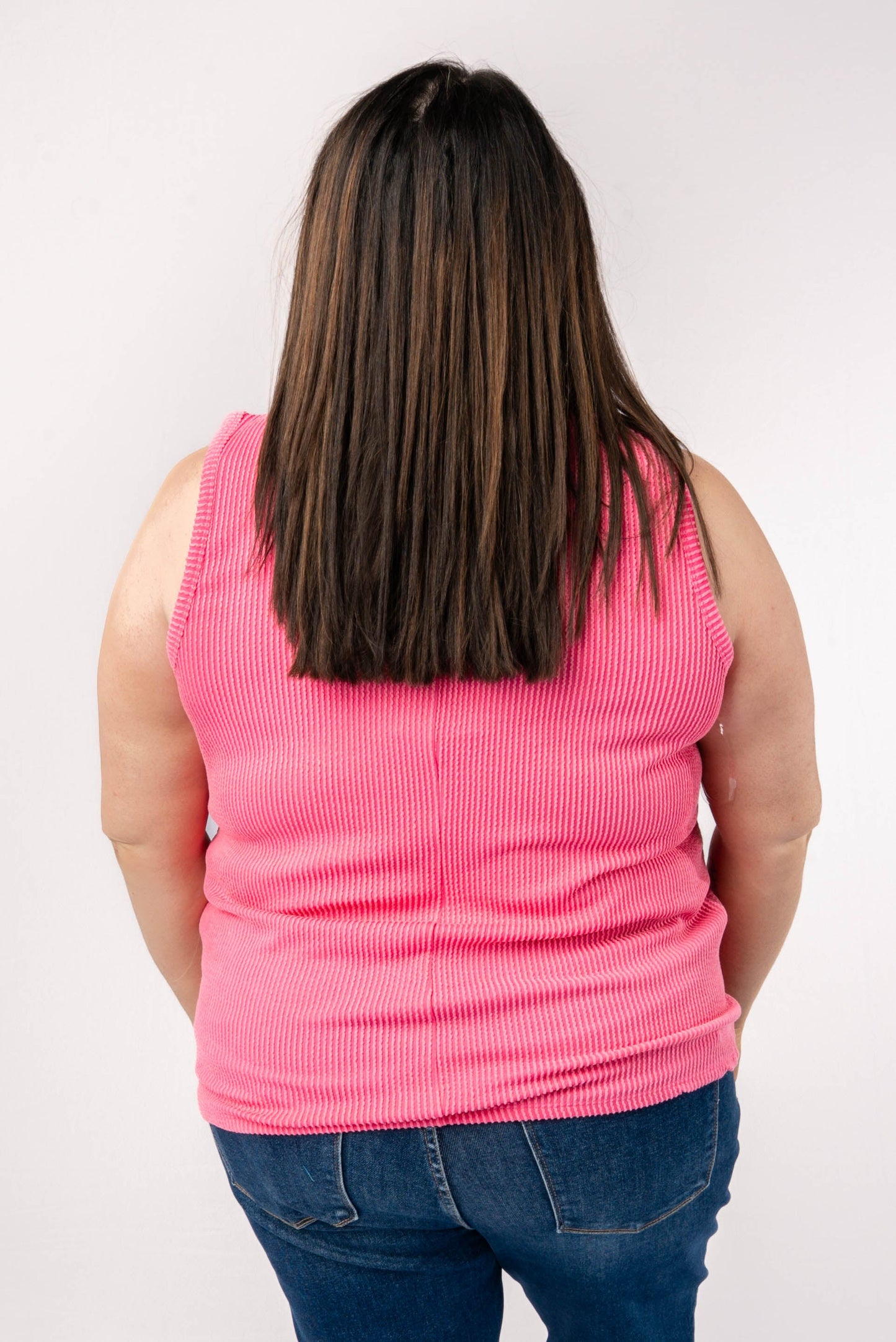 Corded Rib V-Neck Tank