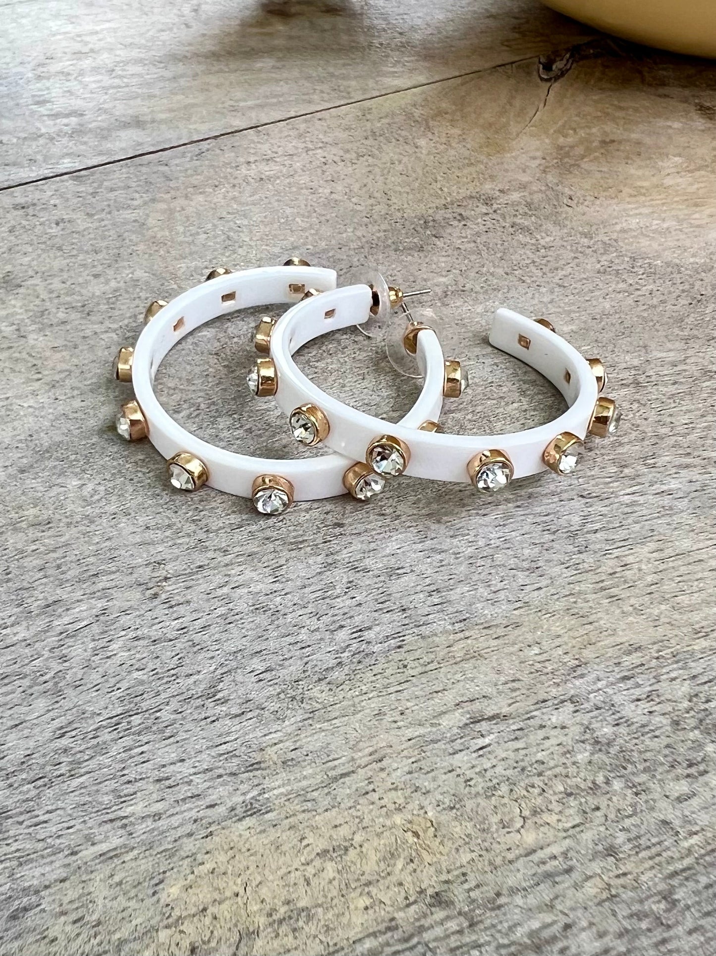 CZ Resin Hoop Earrings