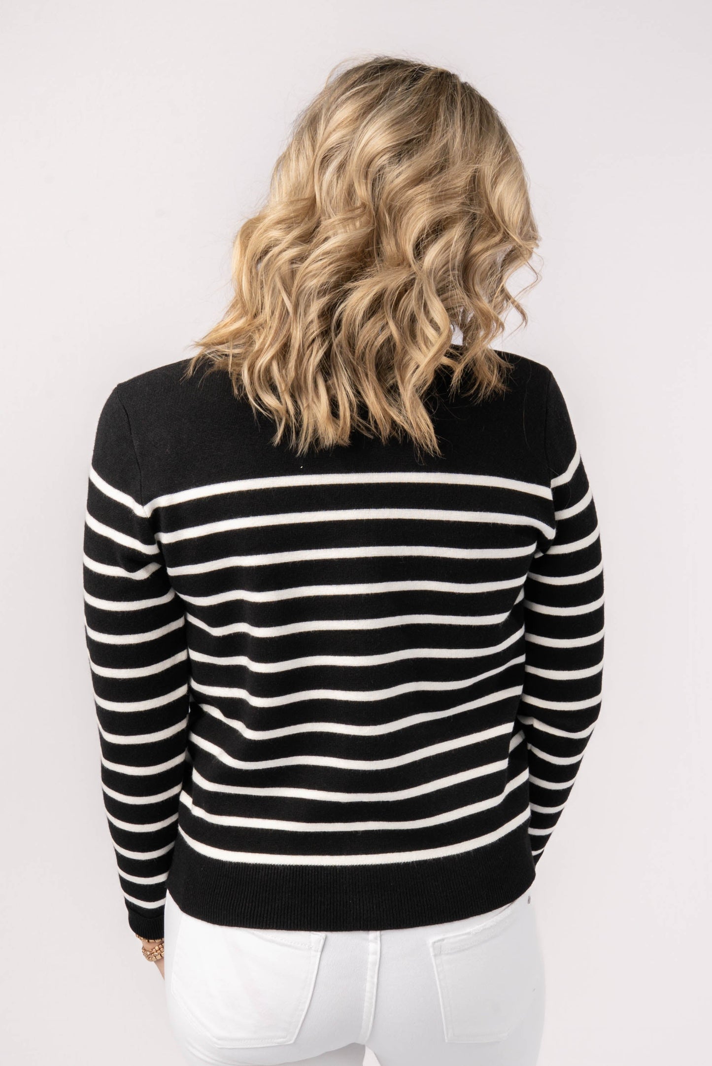 Striped Gold Button Cardigan