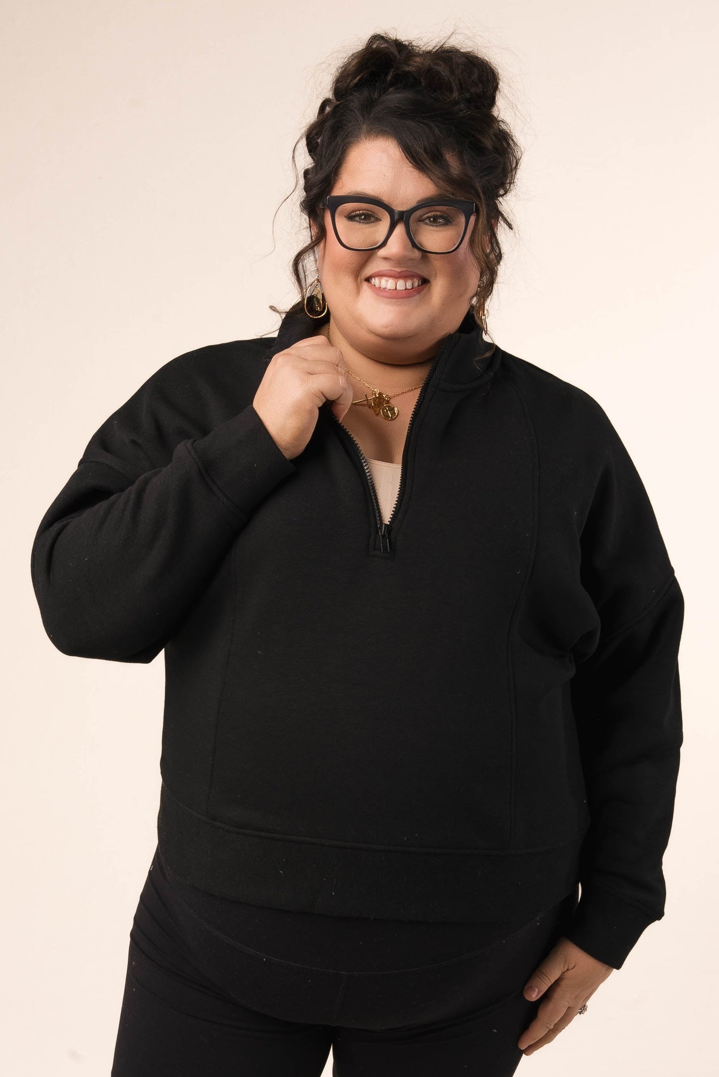Seamed Half Zip Sweatshirt