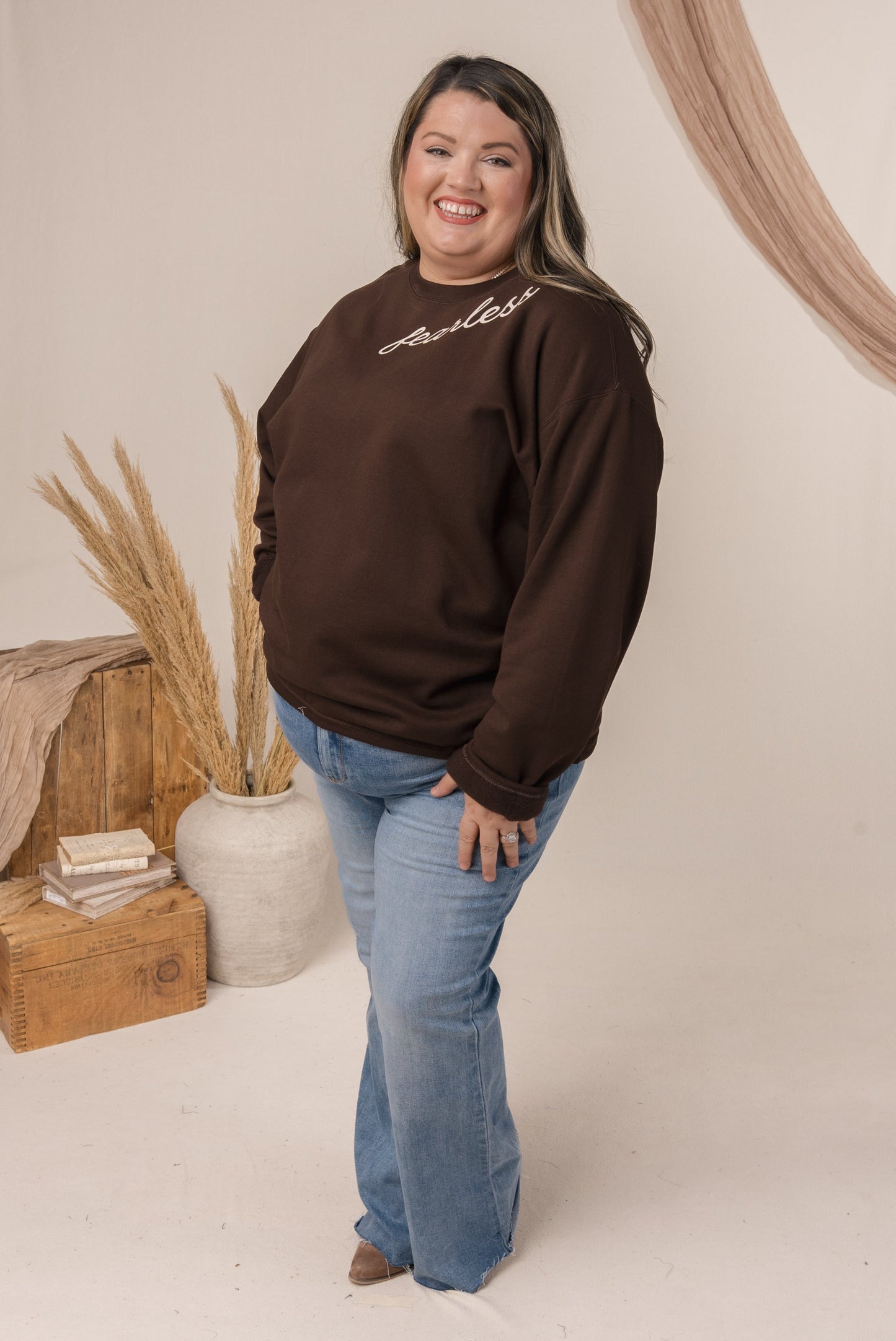 Fearless Script Graphic Sweatshirt