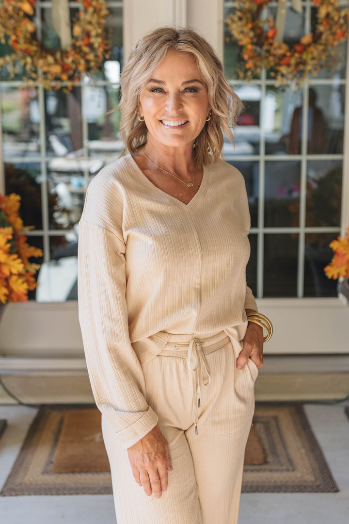 Kairi Ribbed Drop Shoulder Top