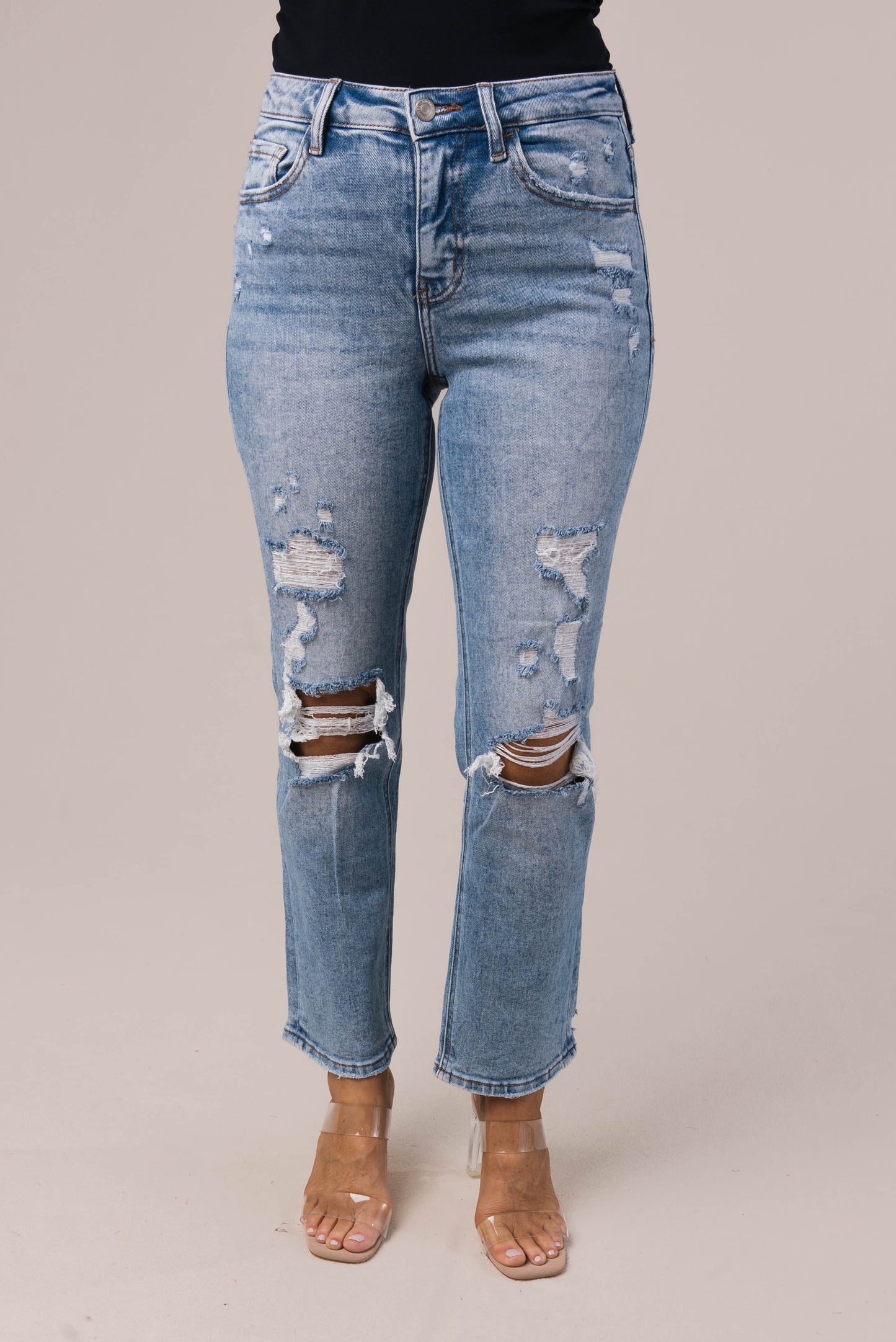 Lovervet by VERVET | Aliyah High Rise Crop Straight Leg Jeans