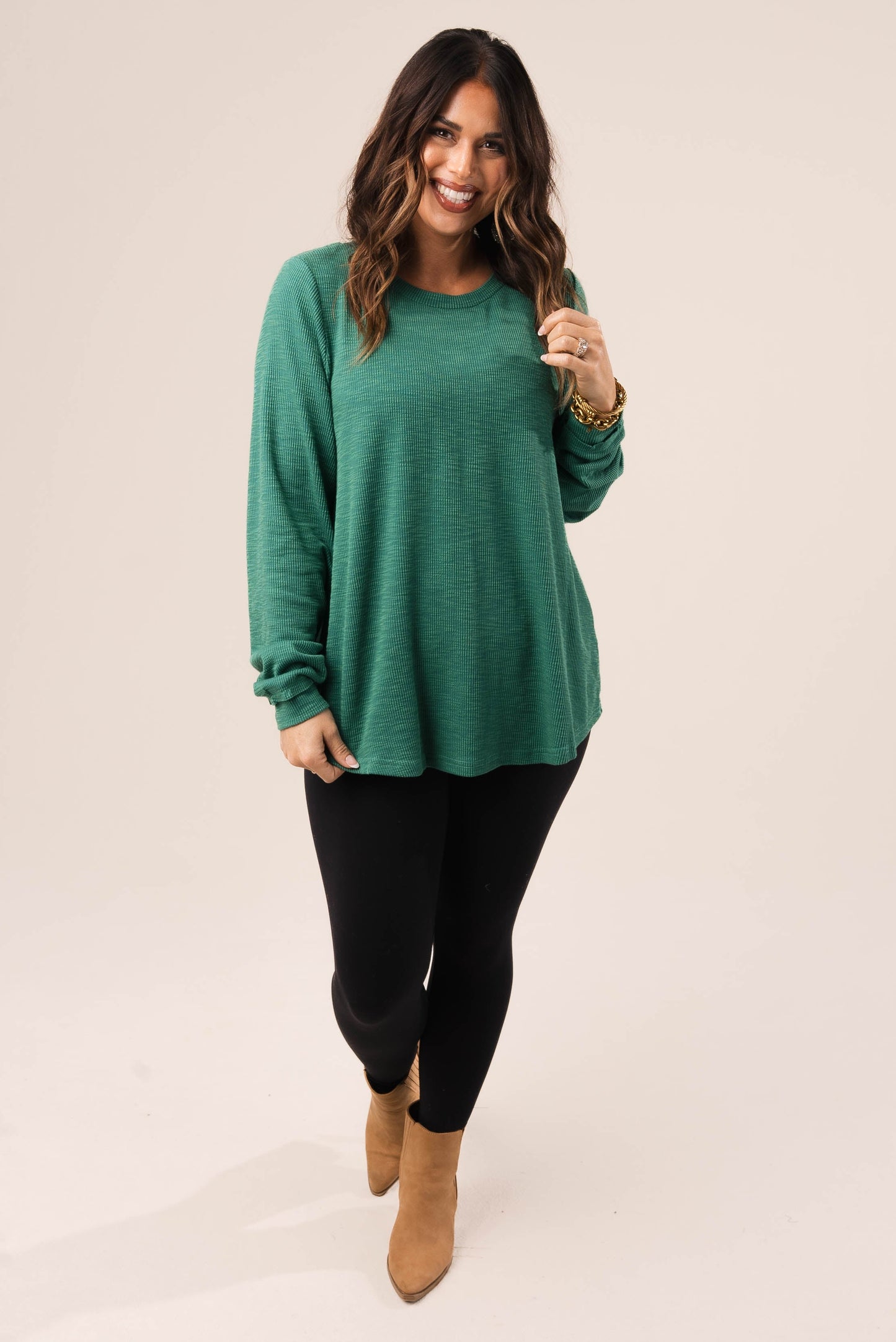 Ribbed Hacci Knit Top