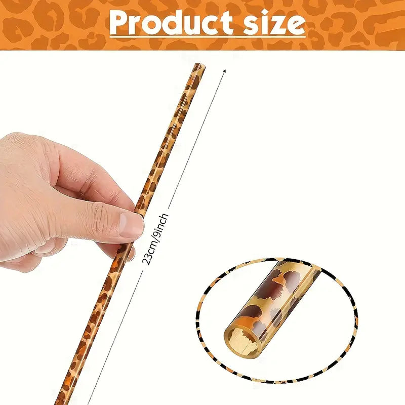 Reuseable Leopard Straws - 5 PC