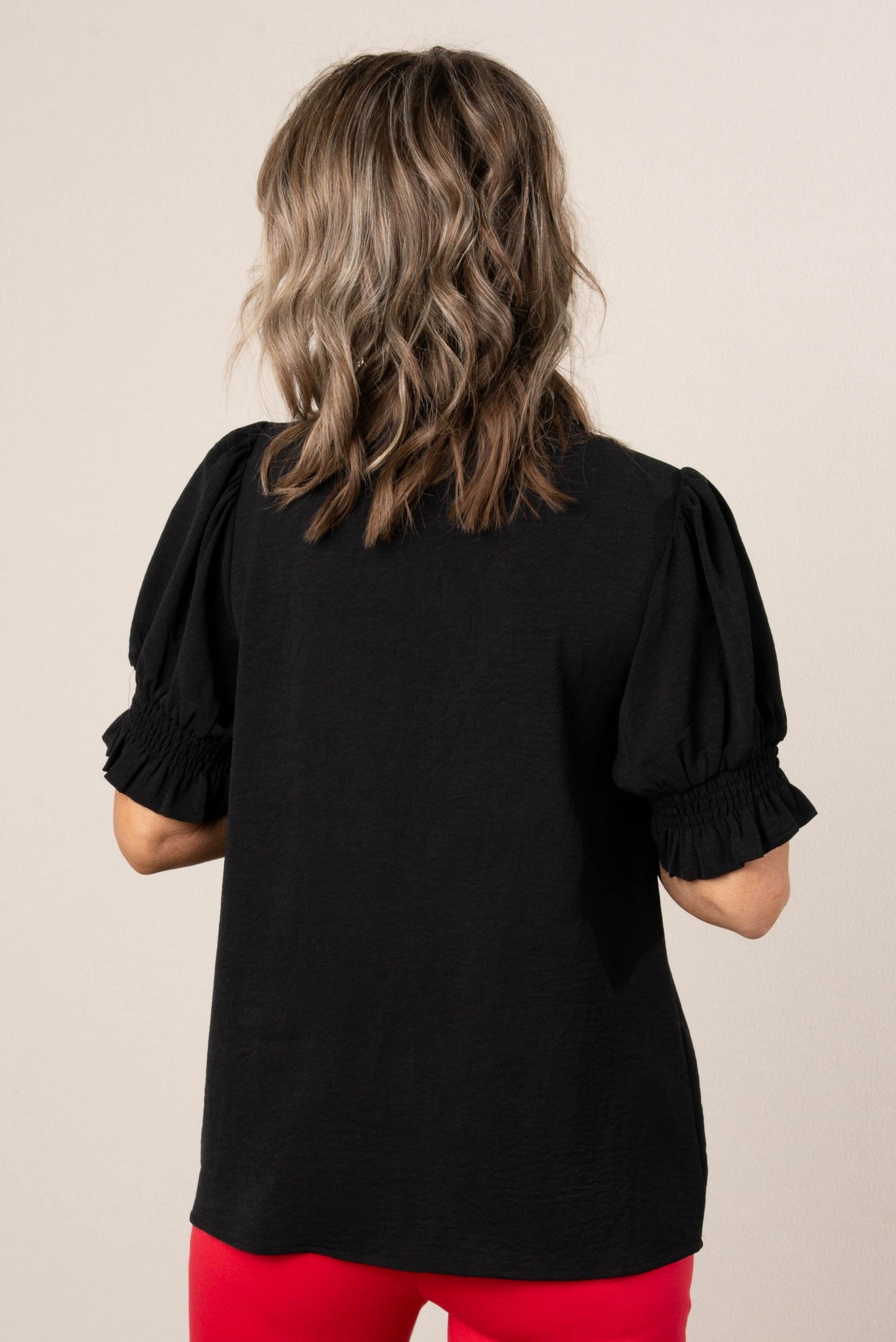 Smocked Ruffle Edge Blouse