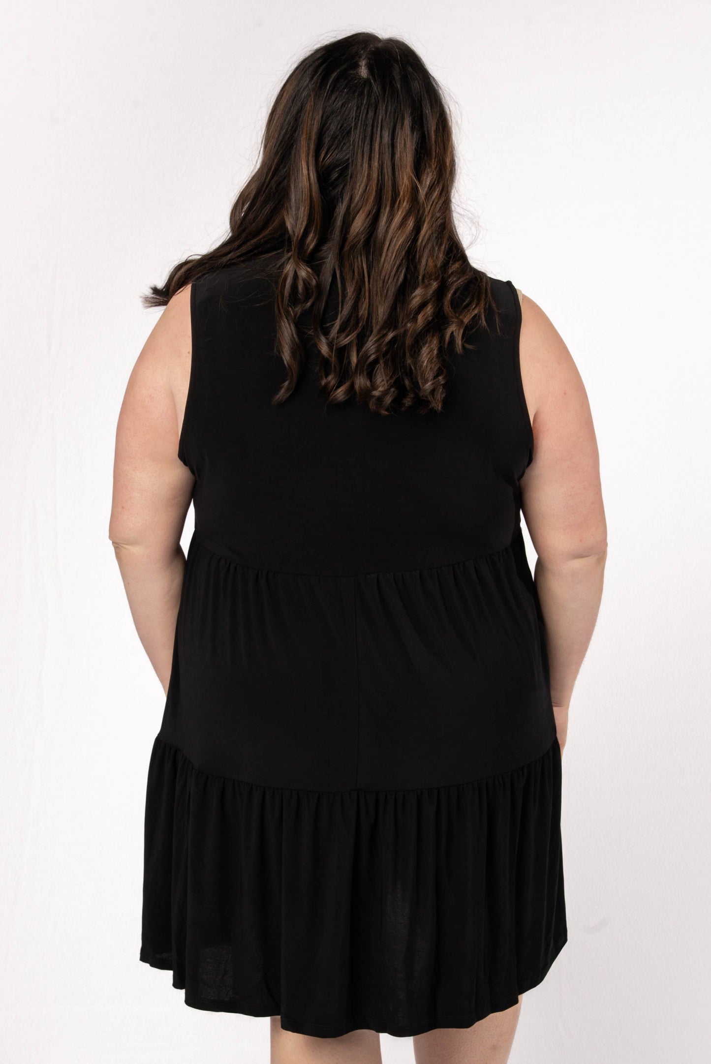 Liz Solid Tiered Dress