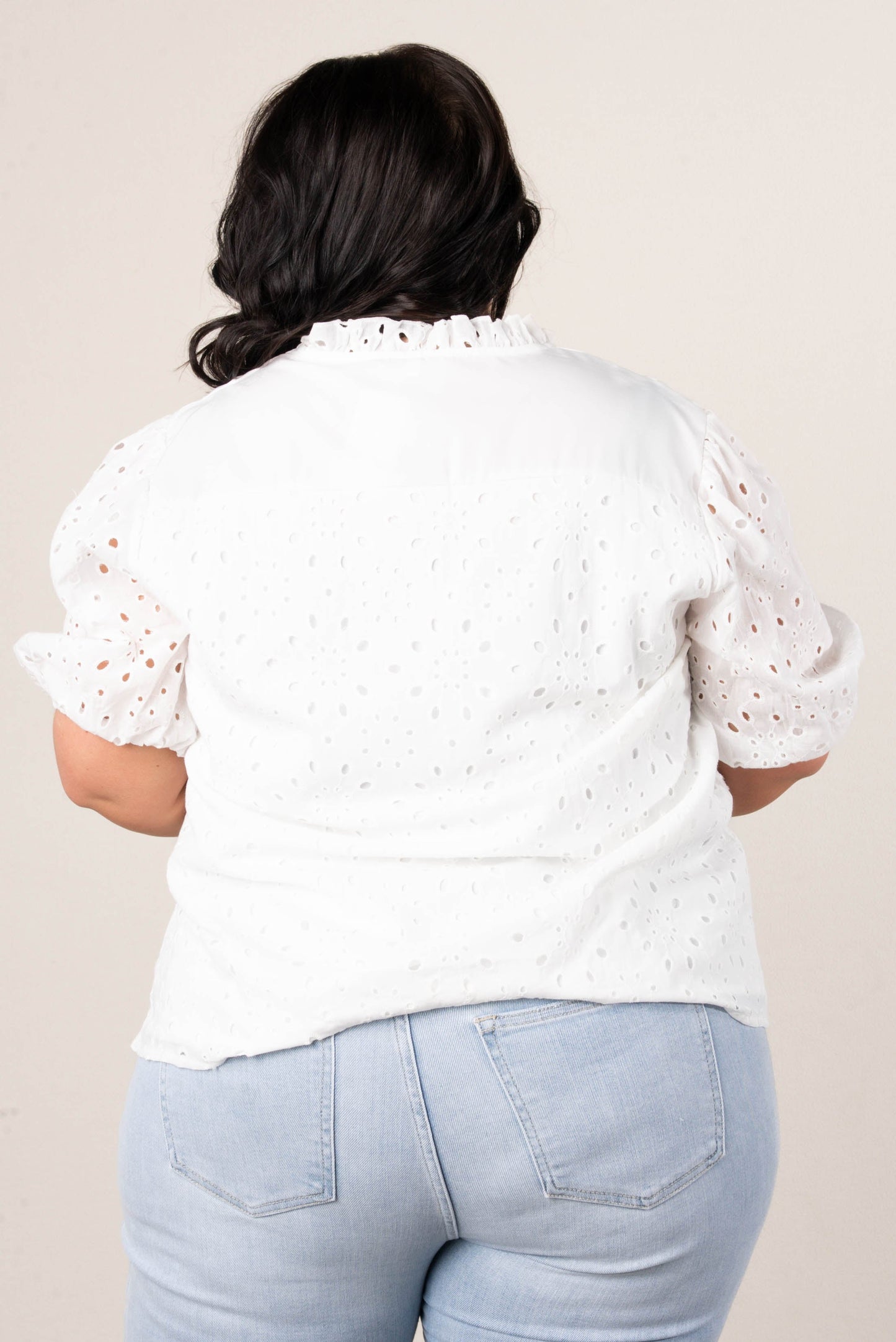 Georgia Mae Eyelet Bubble Sleeve Blouse