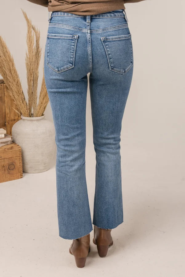 VERVET Denim | Jolene High Rise Crop Flare Jeans