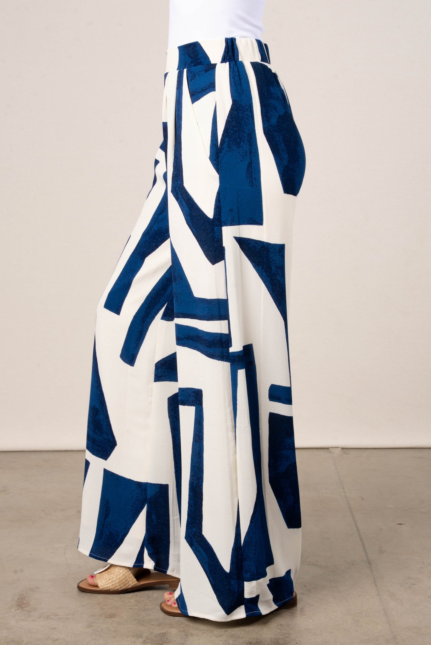 Geo High Waist Palazzo Pants