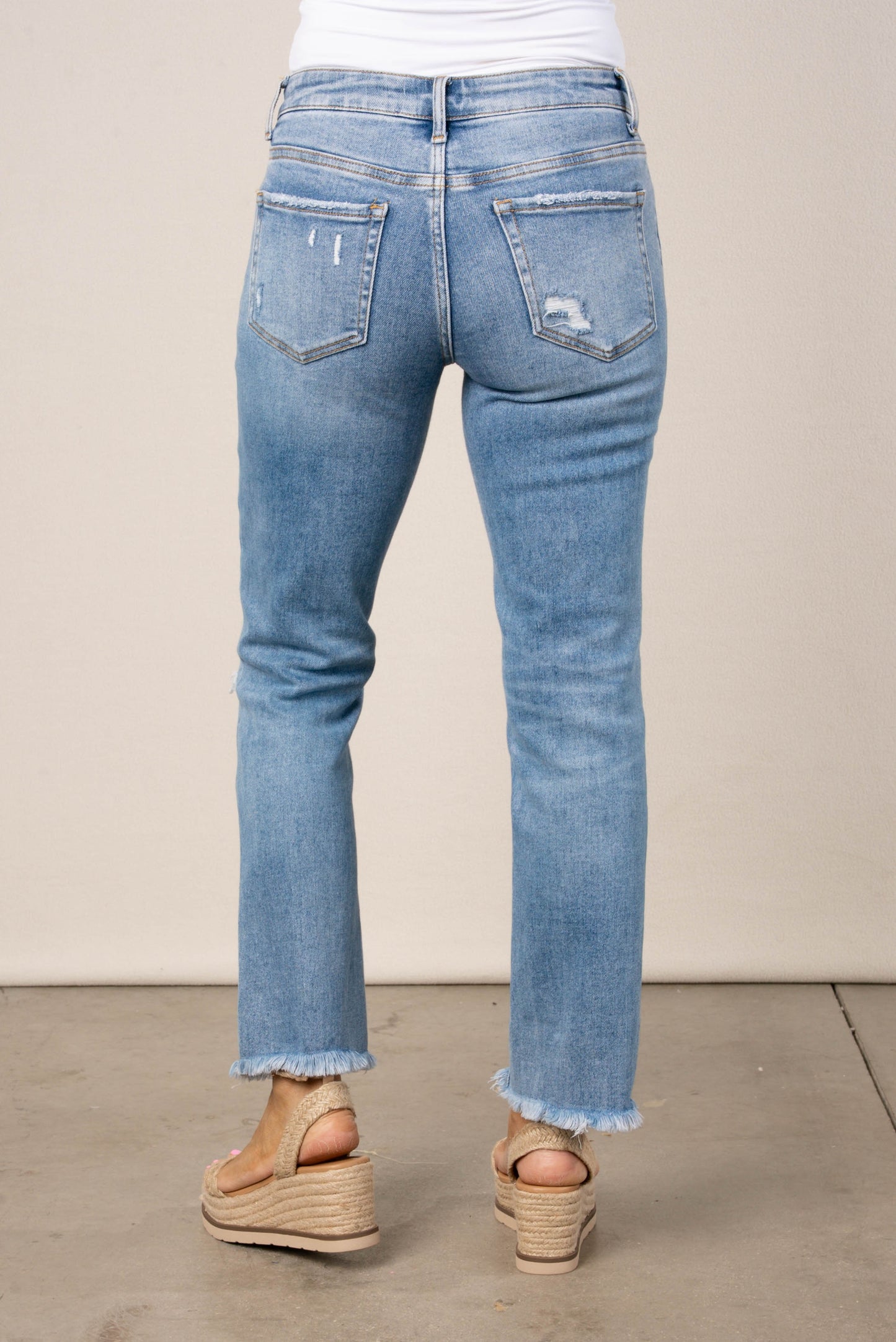 Lovervet Mid Rise Crop Straight Leg Jeans