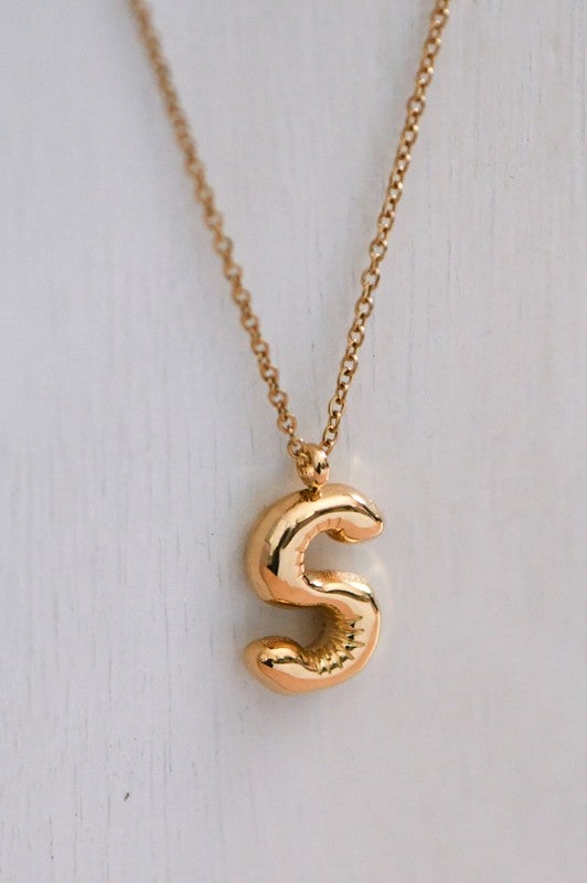 Balloon Initial Pendant Necklace