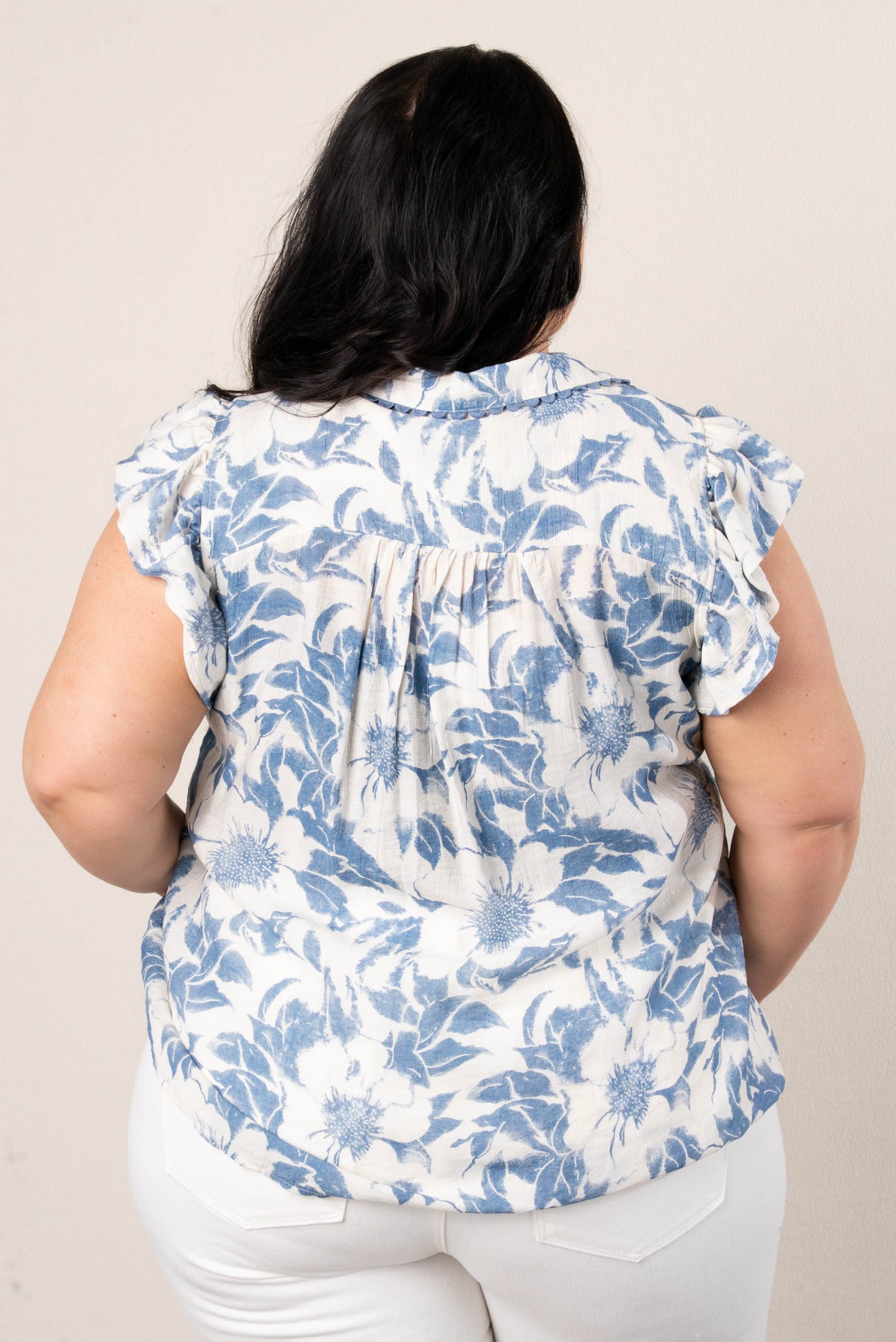 Floral Ruffle Sleeve Babydoll Top