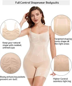 SHAPERX Mid Thigh Seamless Bodysuit