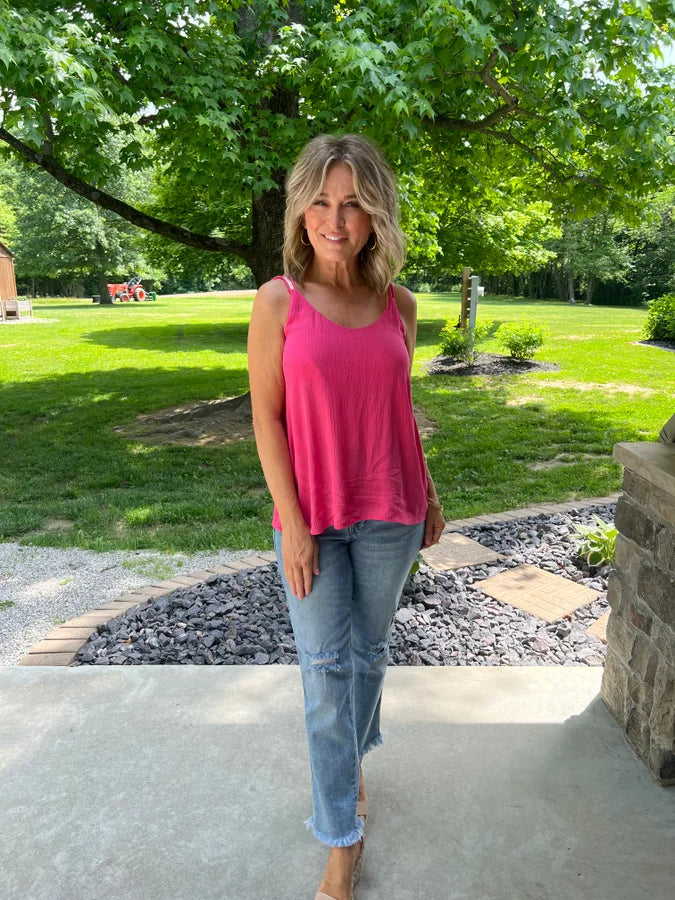 Crinkle Knit Cami Top *Final Sale*