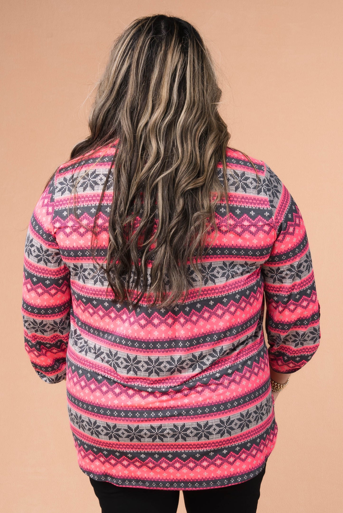 Liz Printed Tab Sleeve Top *Final Sale*
