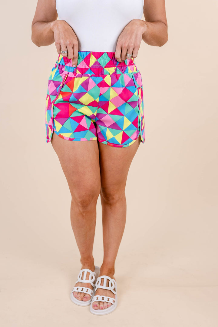 Printed High Waist Athletic Shorts *Final Sale*