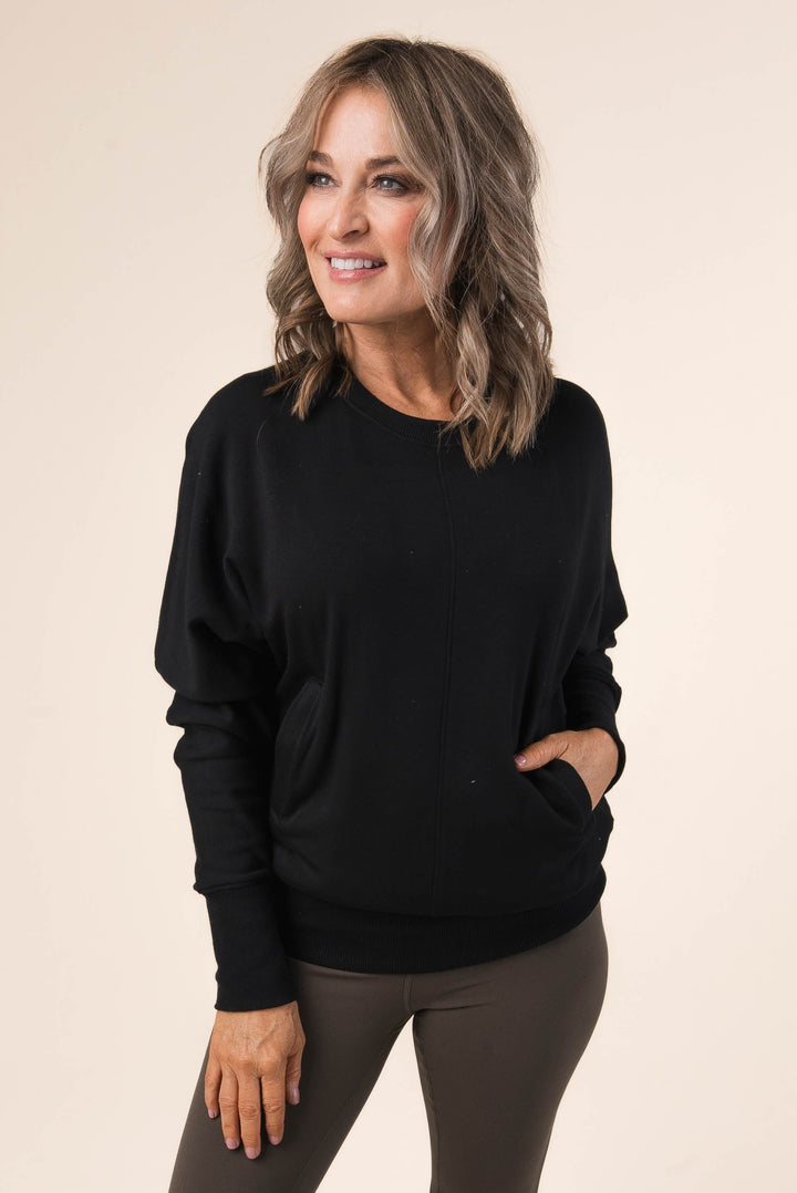 Dolman Fitted Waist Pullover