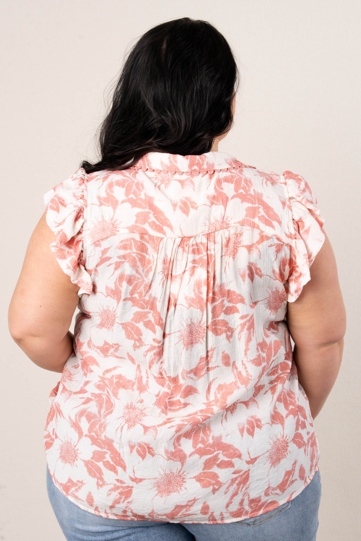 Floral Ruffle Sleeve Babydoll Top