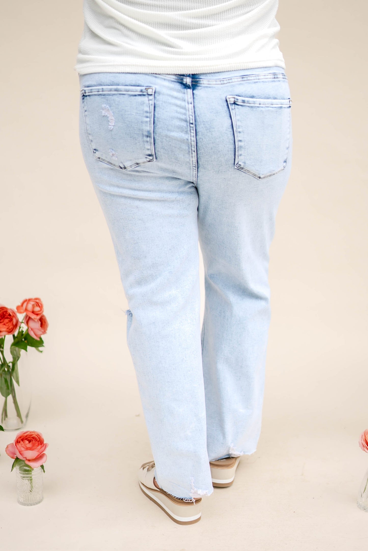 Risen Denim | Isla High Rise Crop Straight Leg Jeans