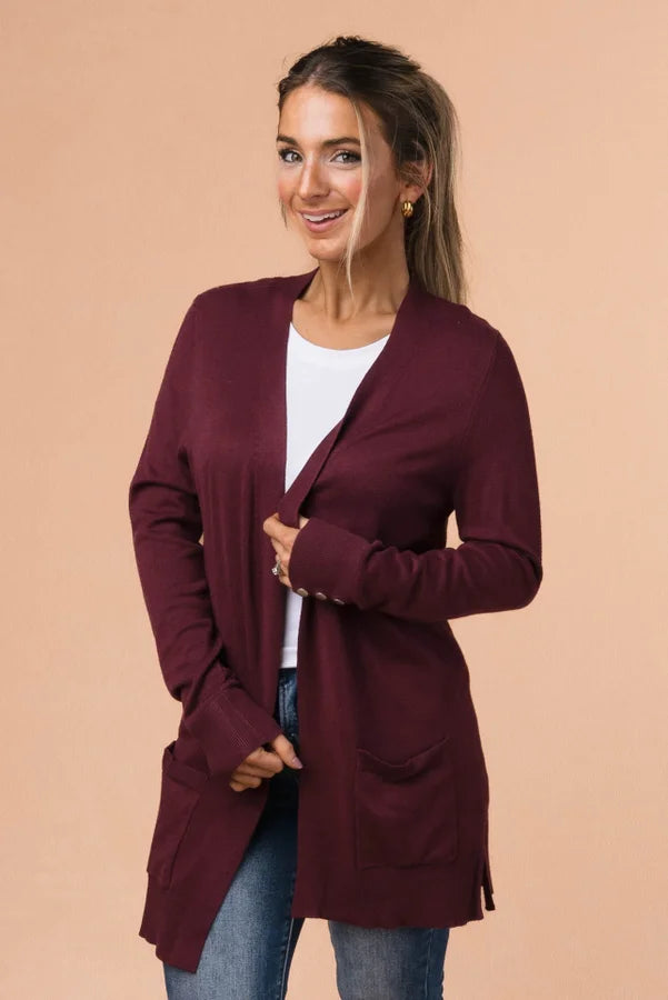 Button Cuff Sweater Cardigan