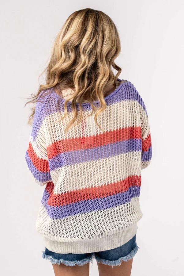 Striped Open Knit Top *Final Sale*