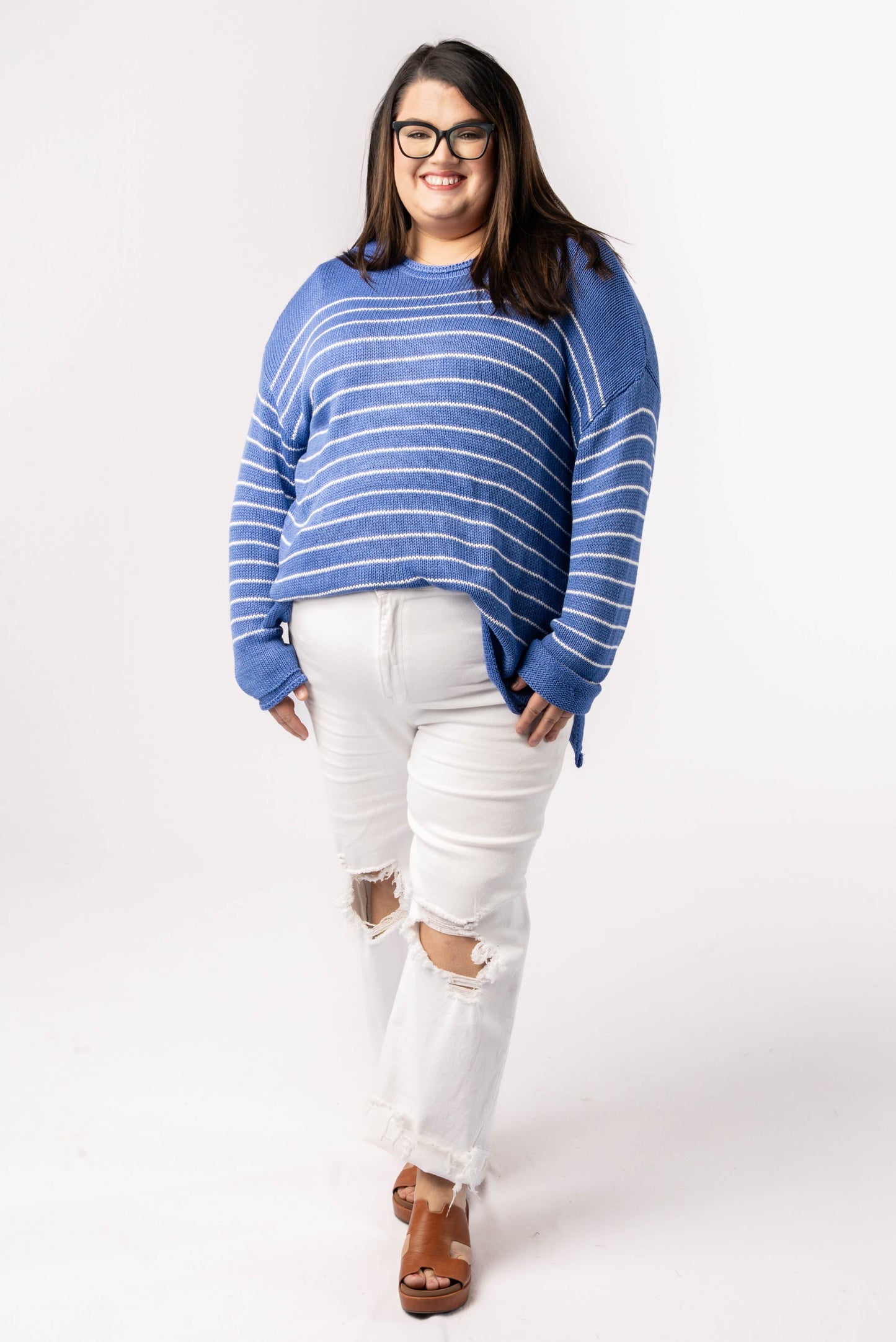 Striped Rolled Hem Sweater *Final Sale*
