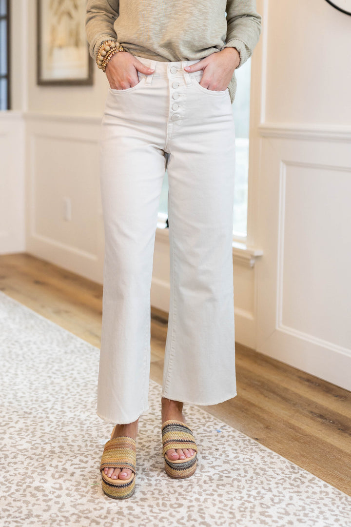 Mica Denim | Pamela High Rise Wide Leg Crop Jeans