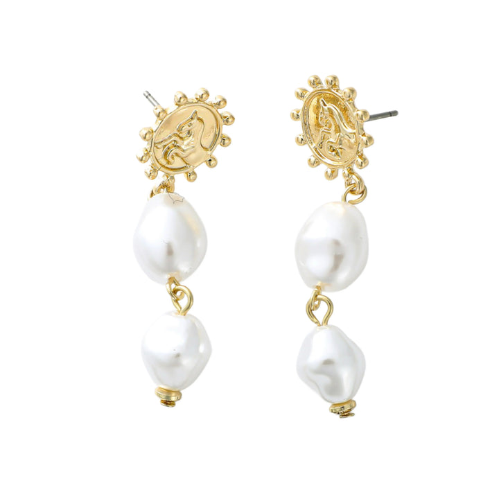 Elizabeth Coin Pearl Earrings