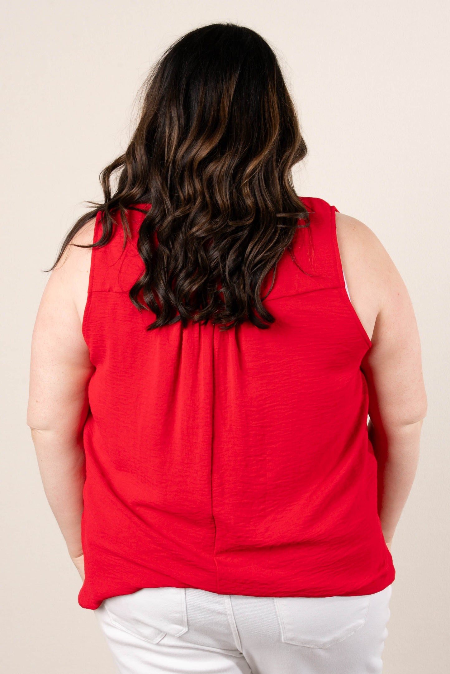 Pleat Front Sleeveless Blouse *Final Sale*