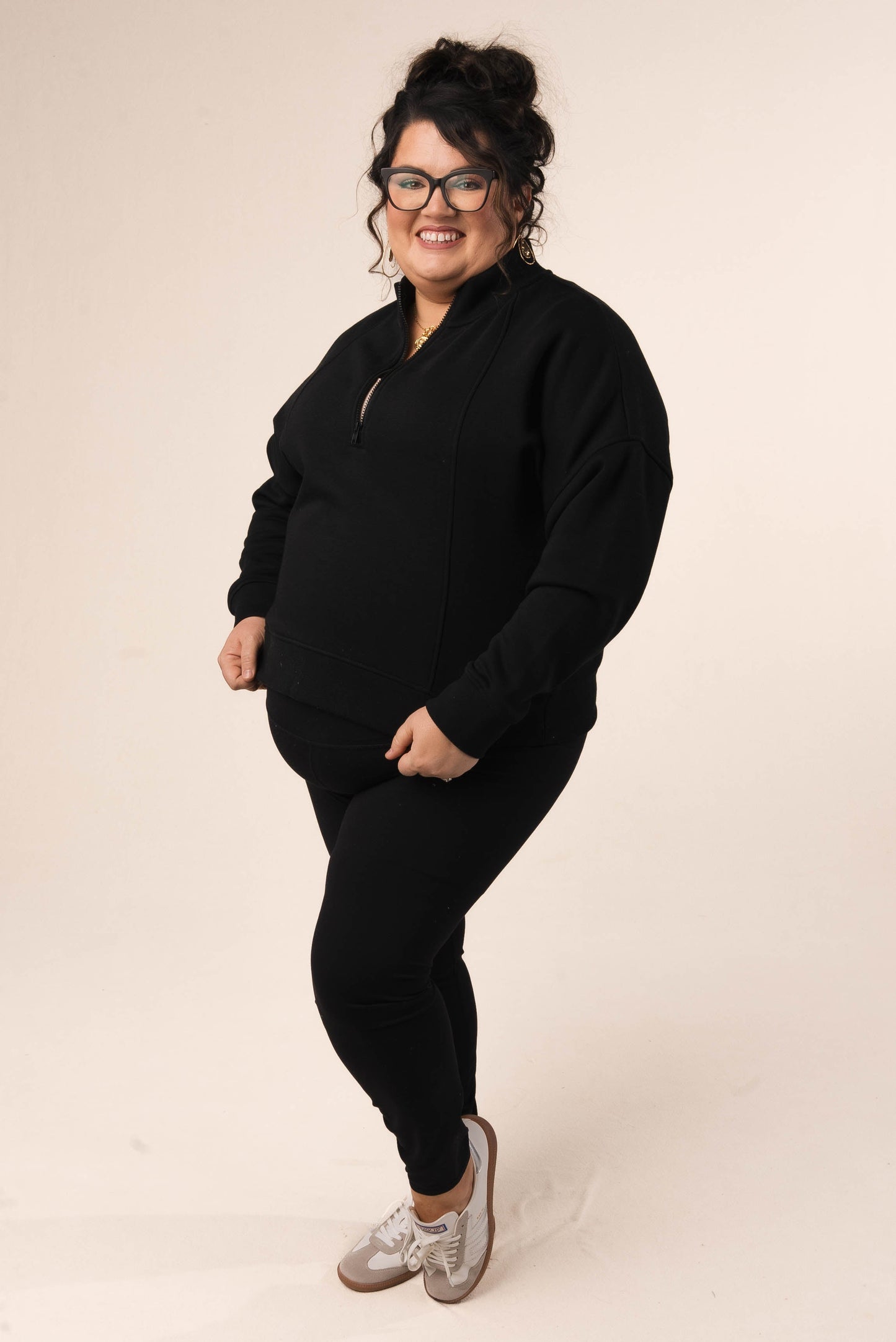 Seamed Half Zip Sweatshirt