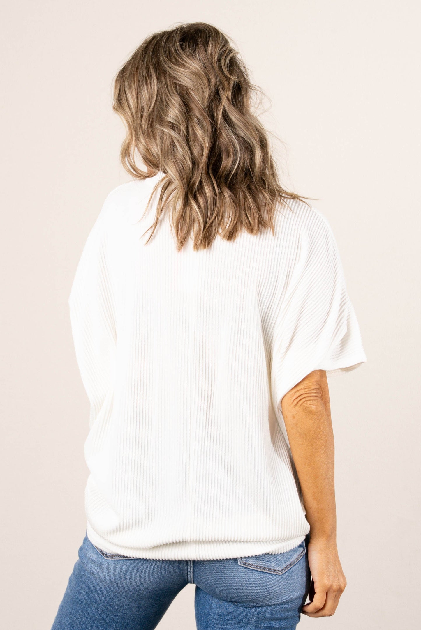 Ribbed V-Neck Dolman Top *Final Sale*