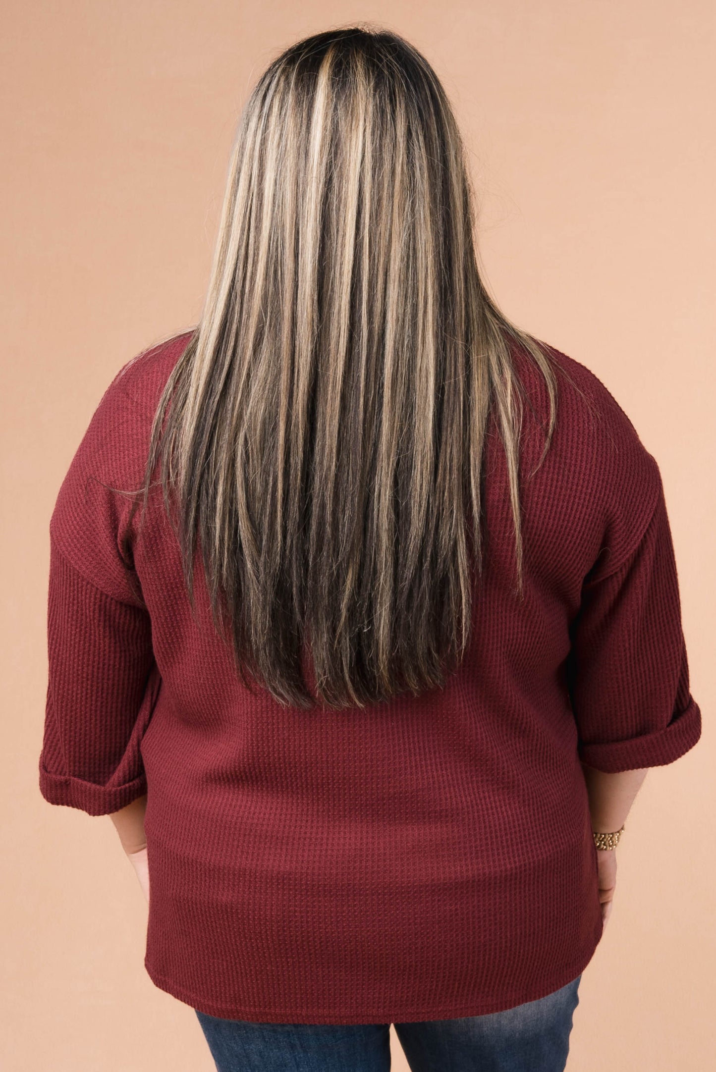 Waffle Knit Henley Top *Final Sale*