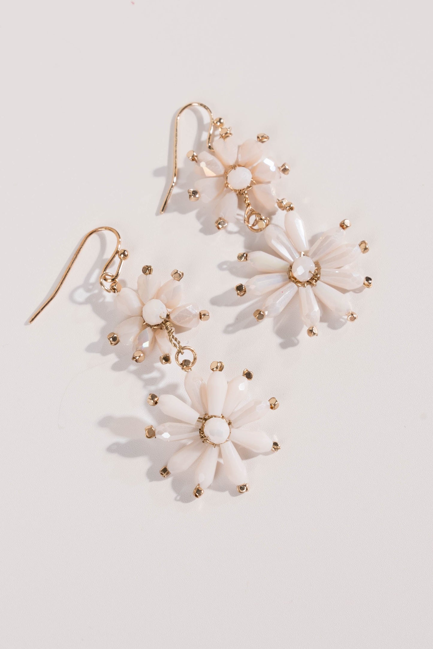Beaded Flower Dangle Earrings