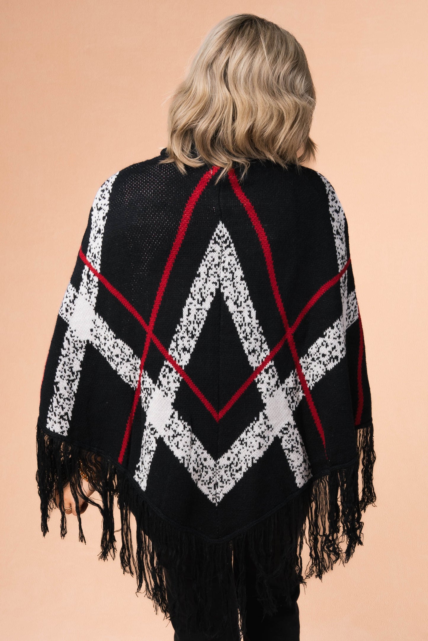 Plaid Turtleneck Sweater Poncho *Final Sale*