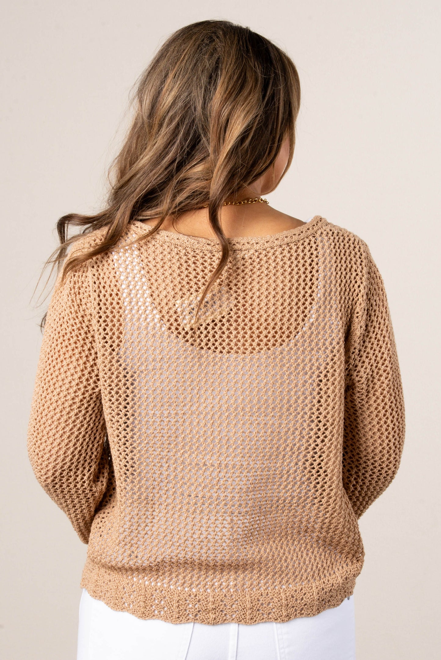 Crocheted Knit Button Up Cardigan *Final Sale*