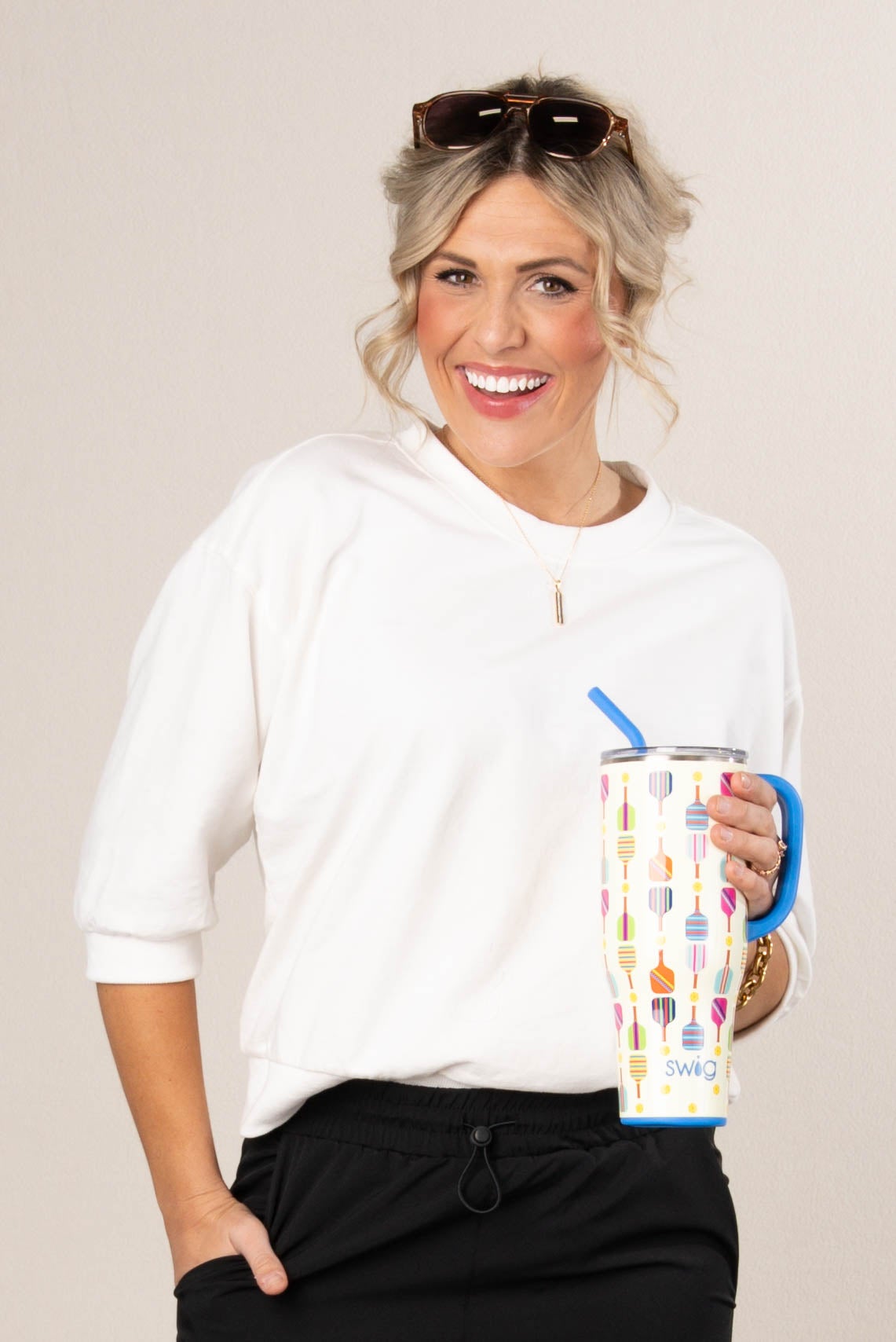 Top Stitch Dolman Pullover