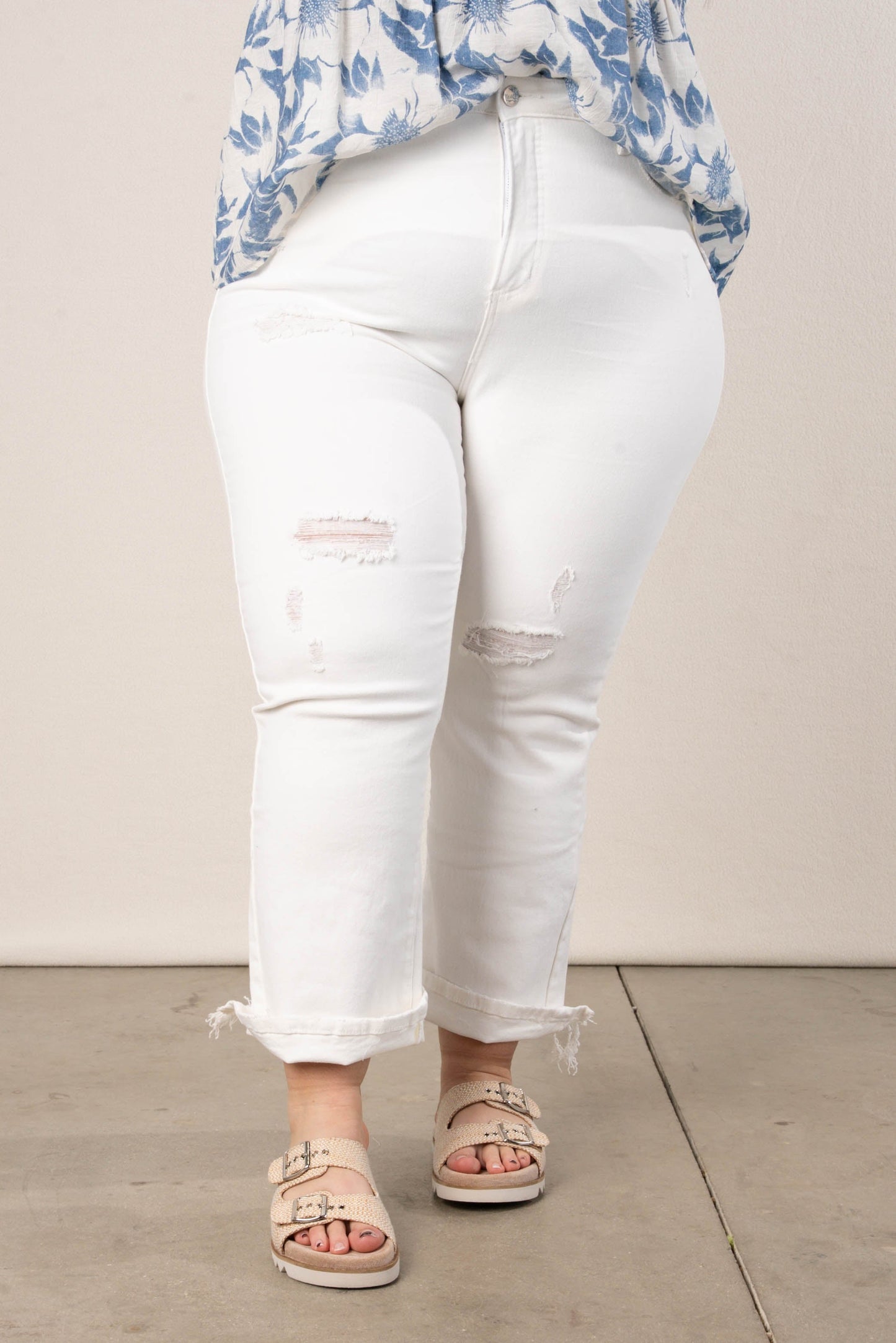 Risen High Rise Tummy Control Crop Jeans