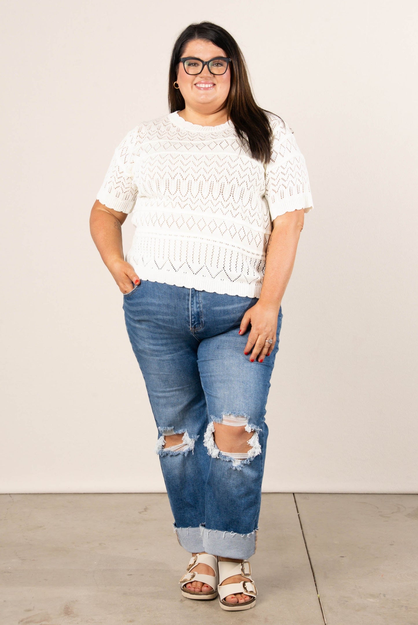 Crocheted Open Knit Top