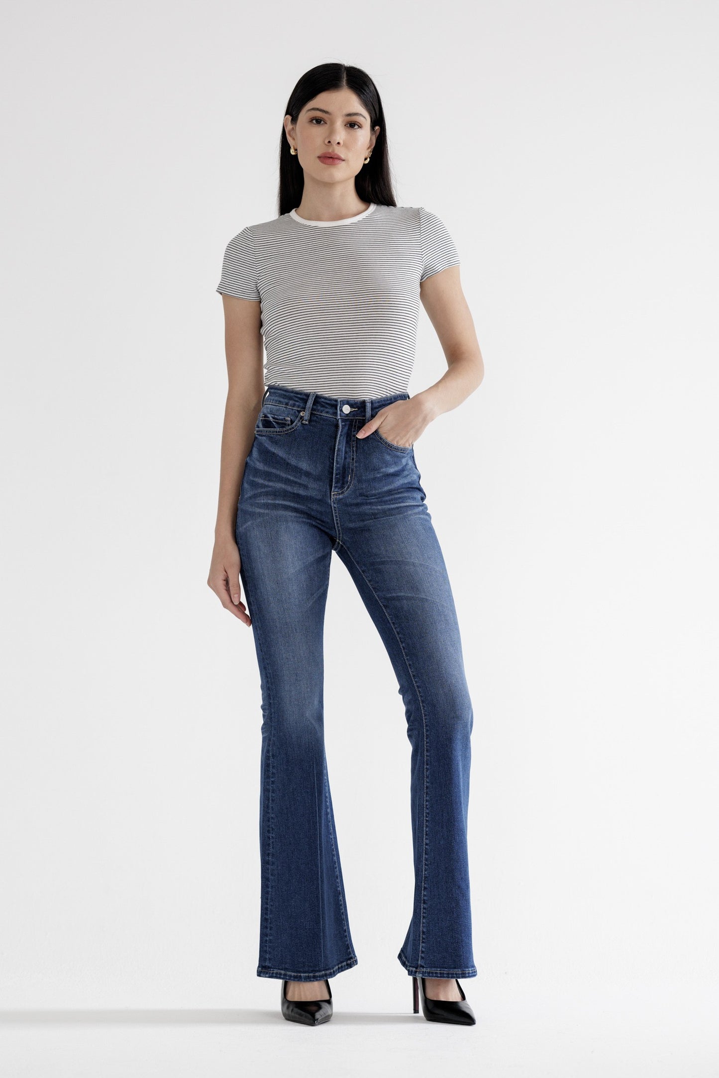 (MDP-F3201) Mica High Rise Flare Leg Jeans PRE-ORDER