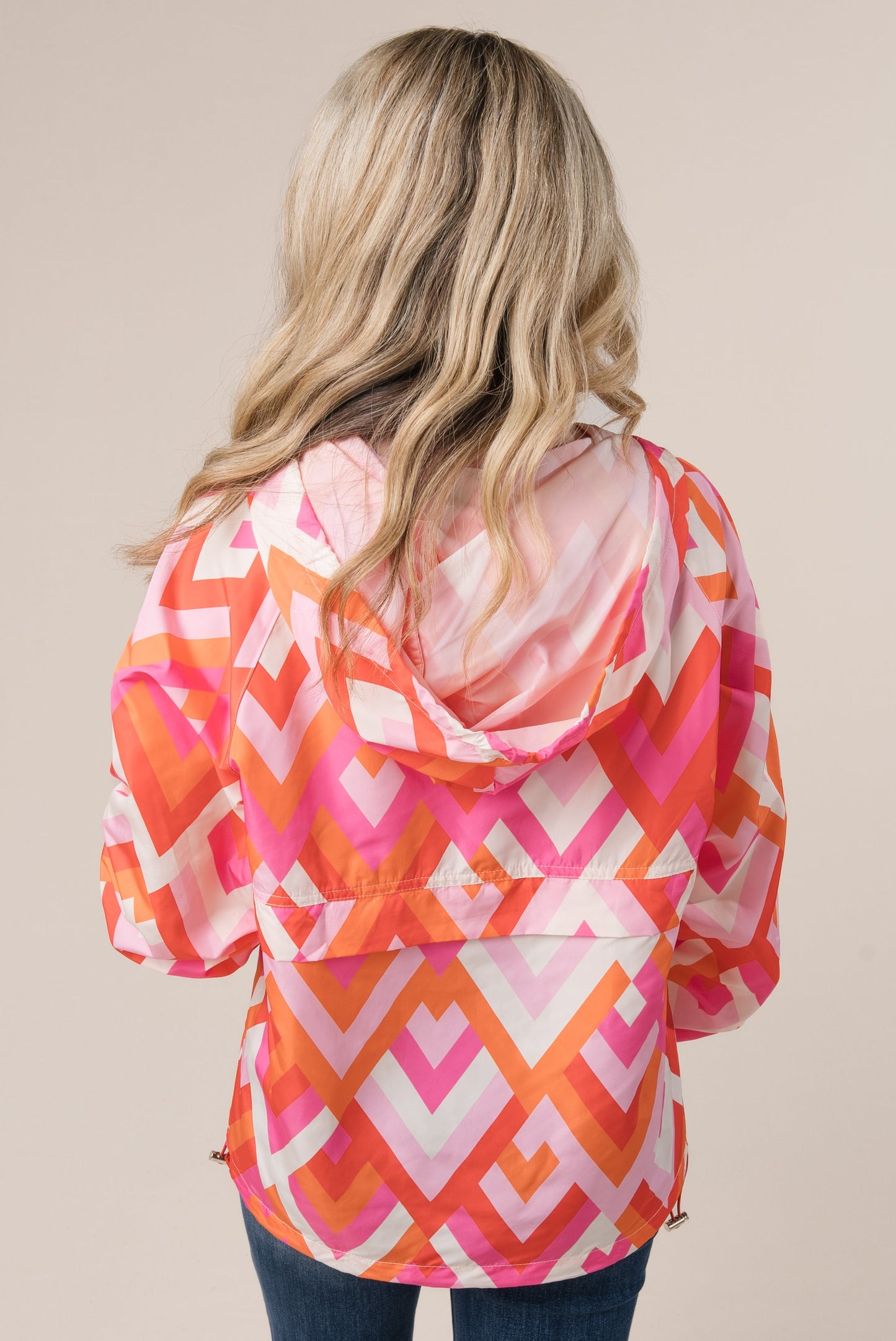 Geo Half Zip Hooded Windbreaker
