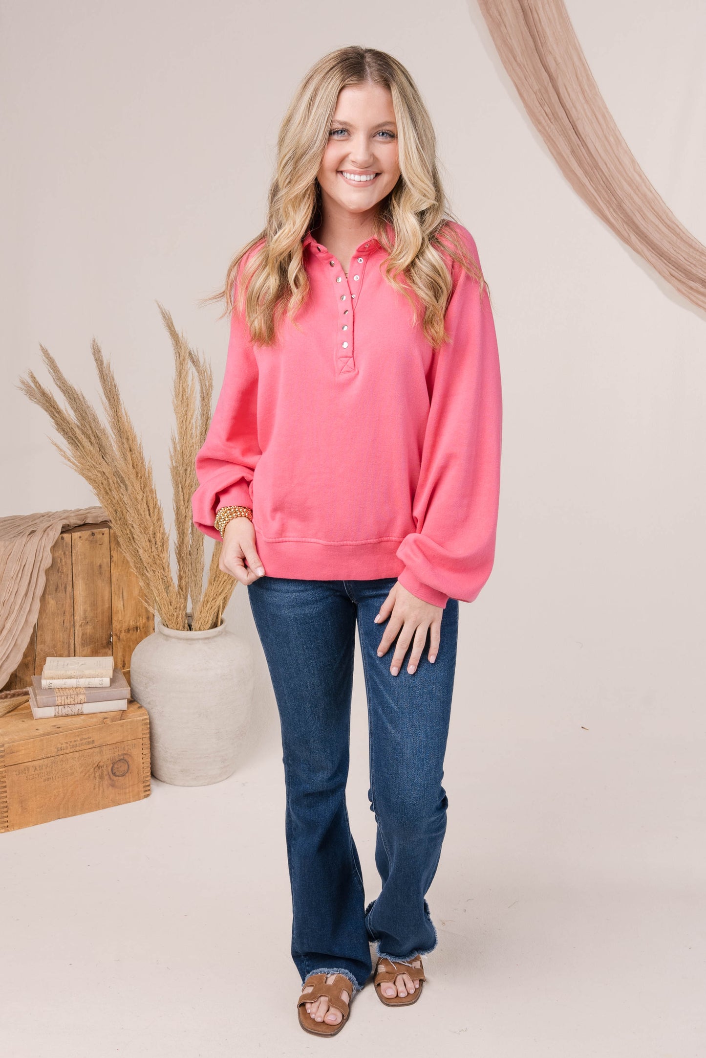 Half Snap Collared Pullover