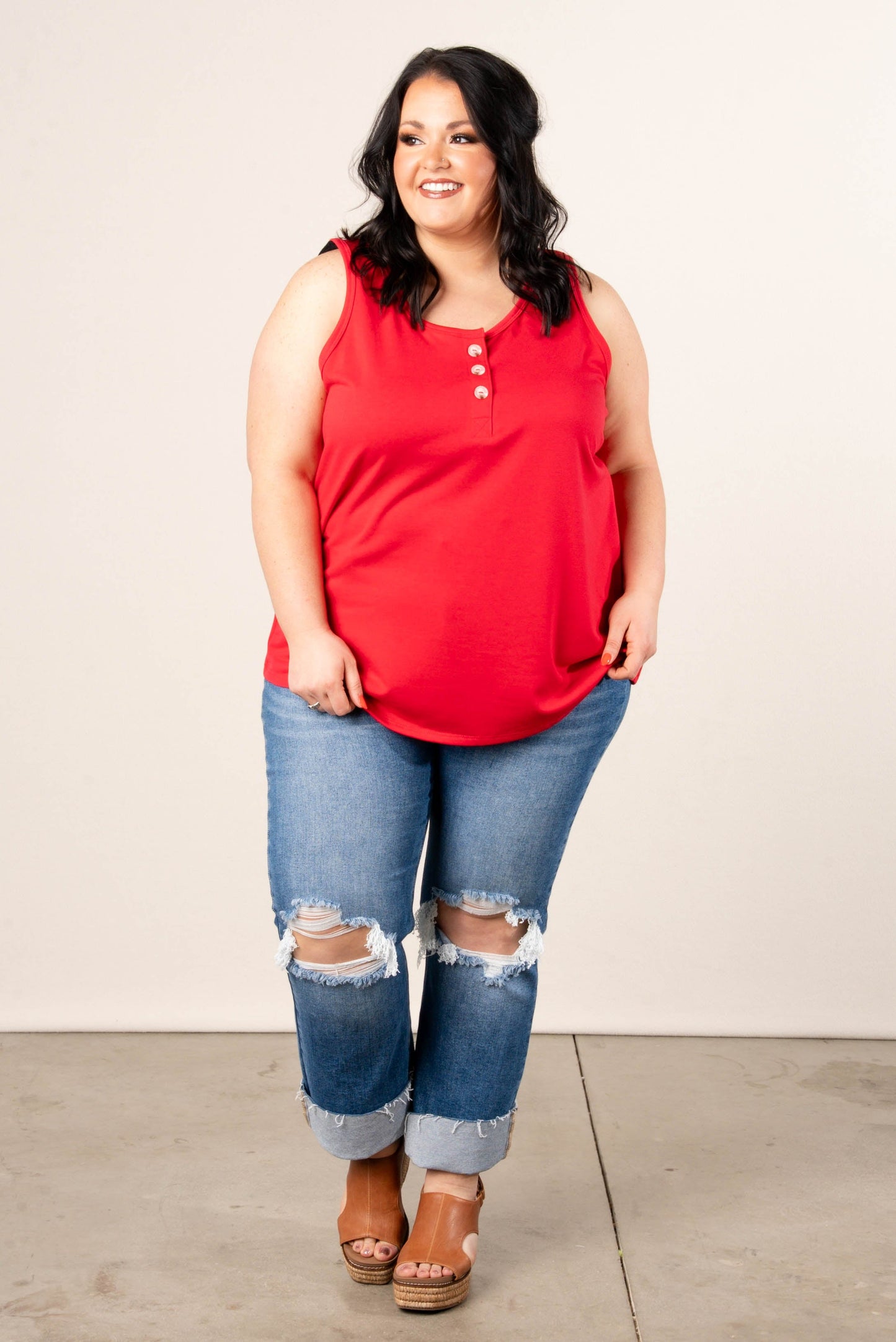 Relaxed Fit Henley Tank *Final Sale*