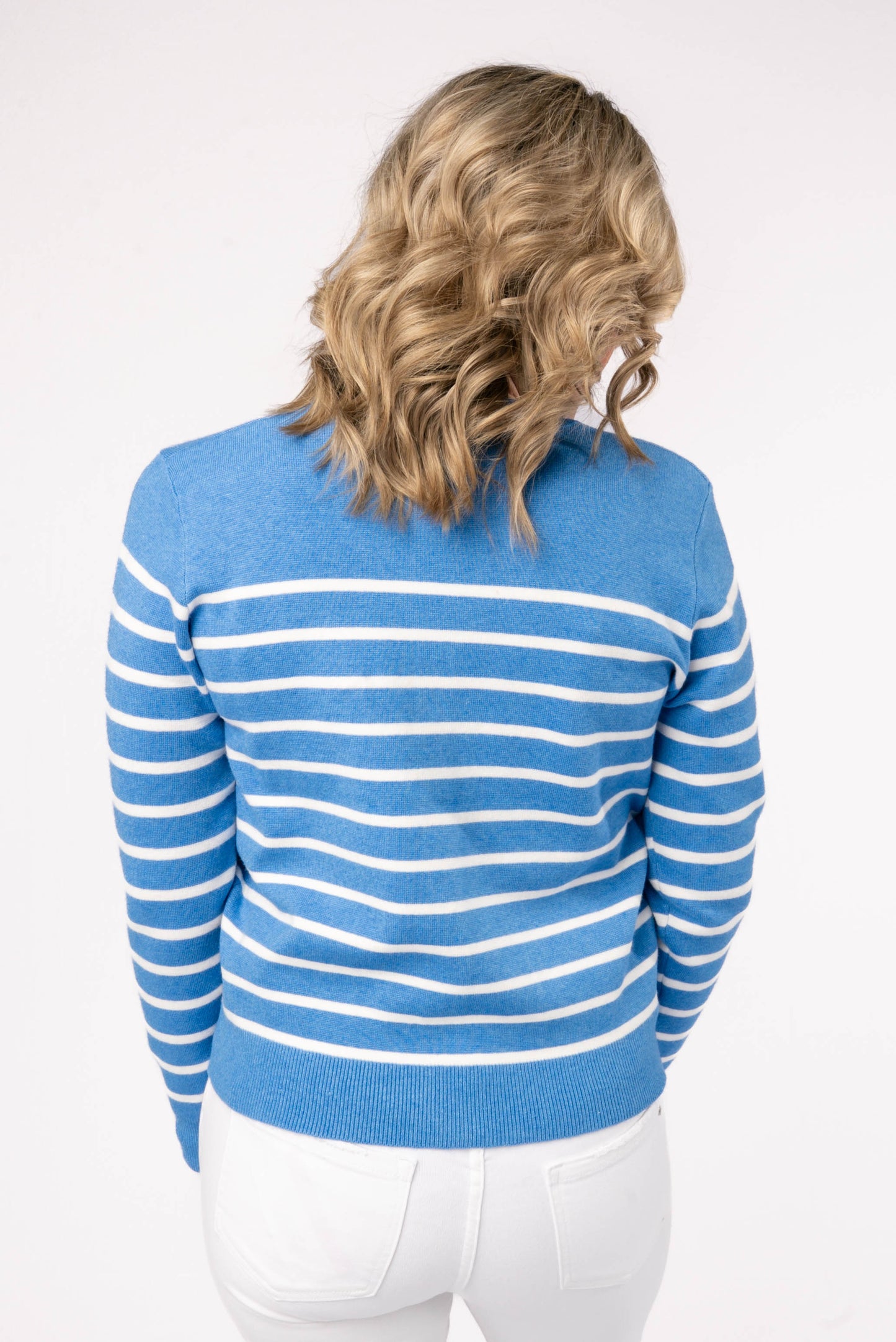 Striped Pearl Button Cardigan