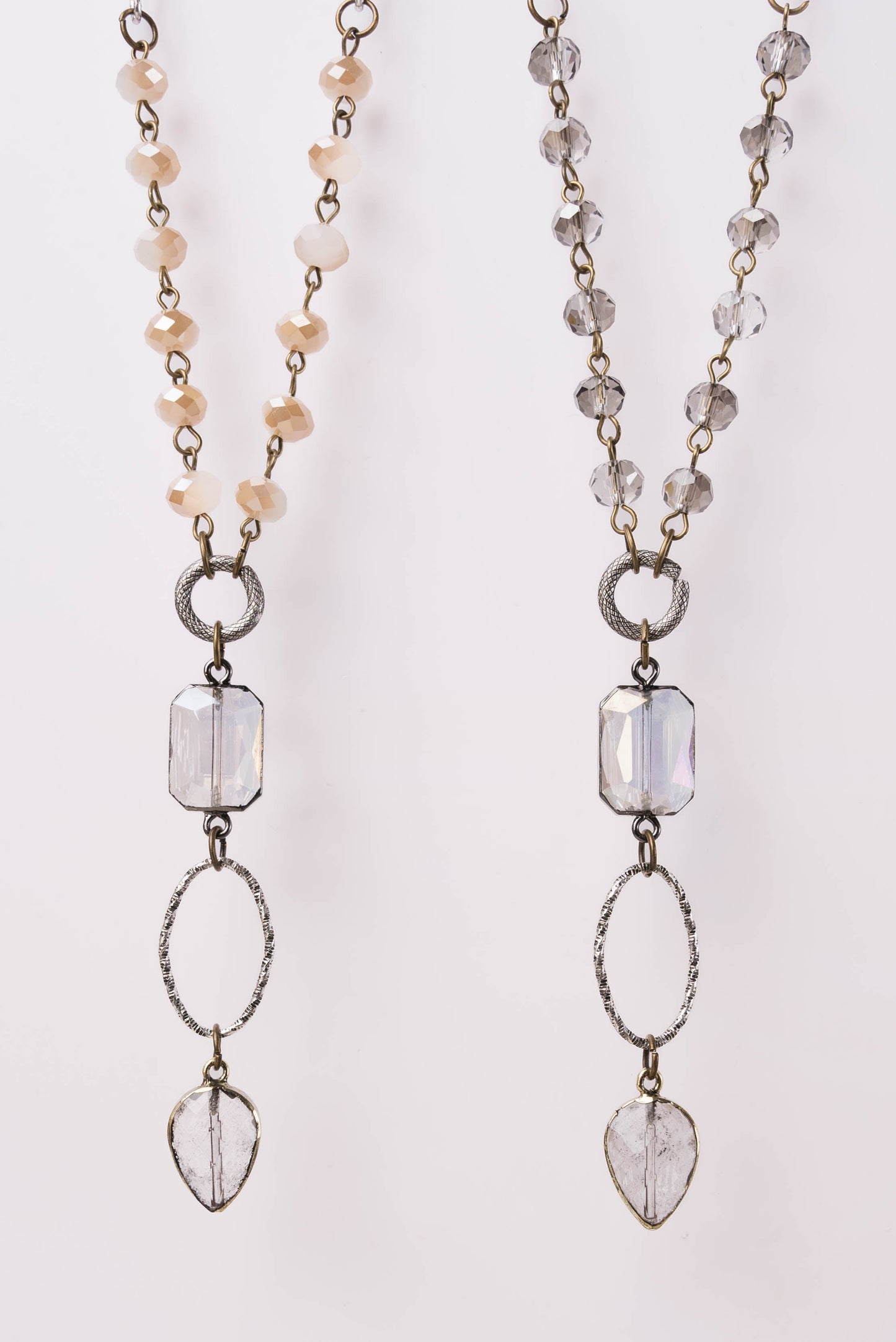 Glass Bead + Charm Dangle Necklace