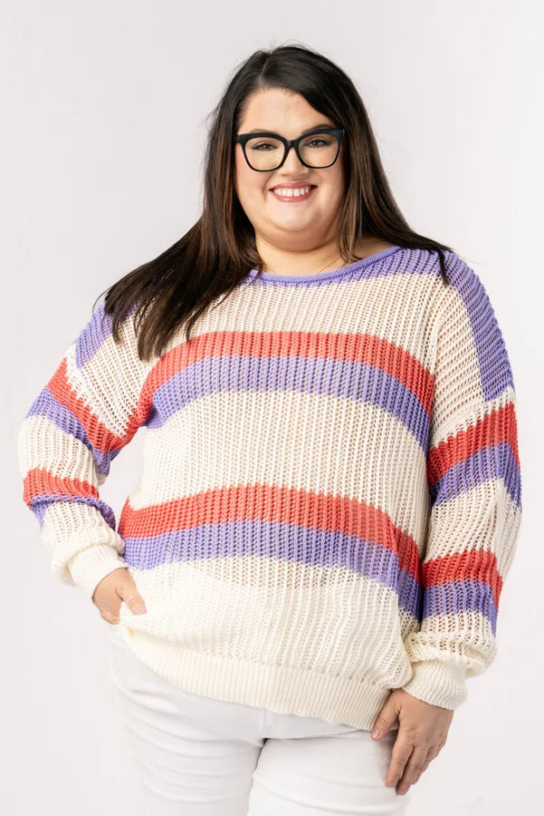 Striped Open Knit Top *Final Sale*