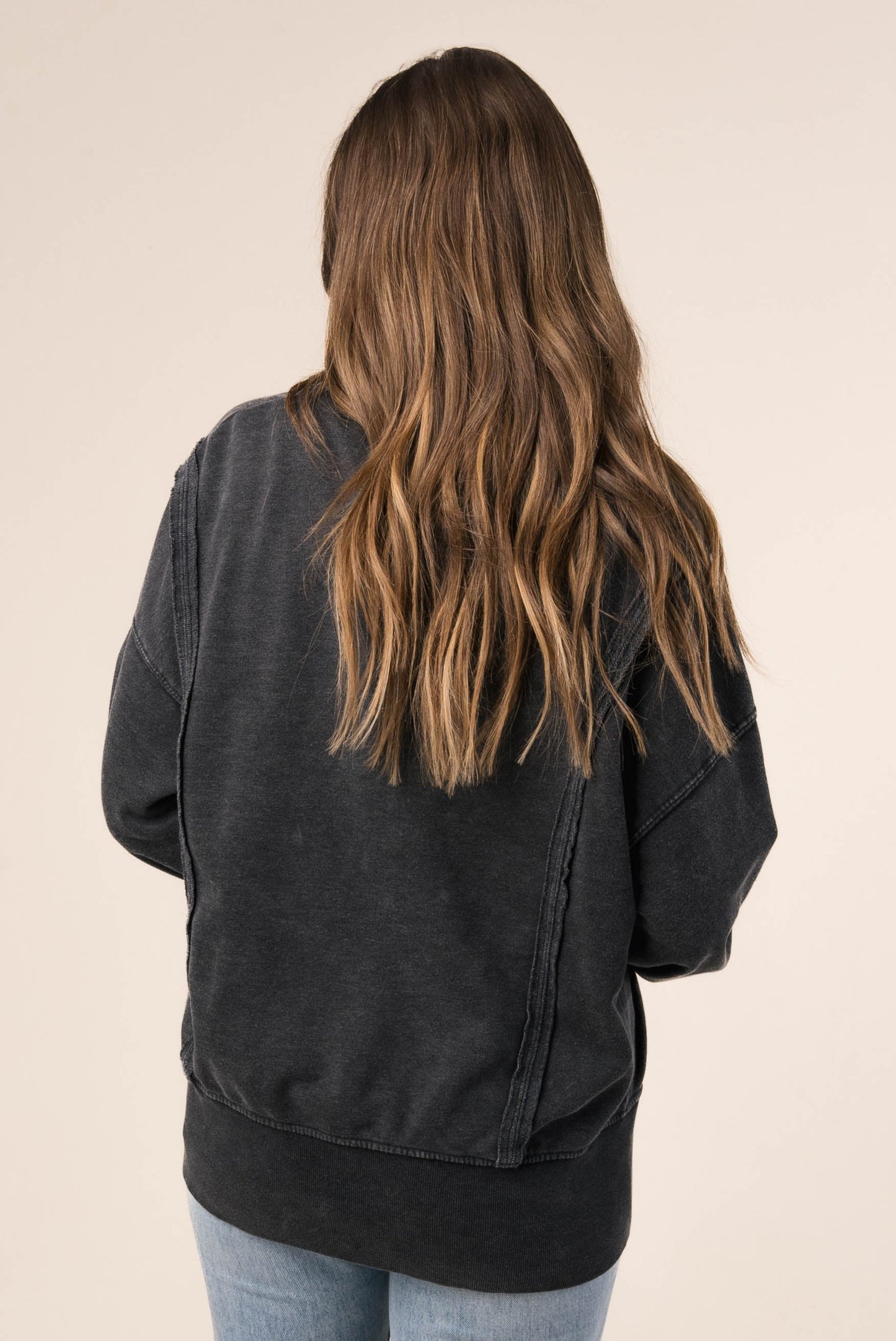 Mineral Washed Half Snap Pullover