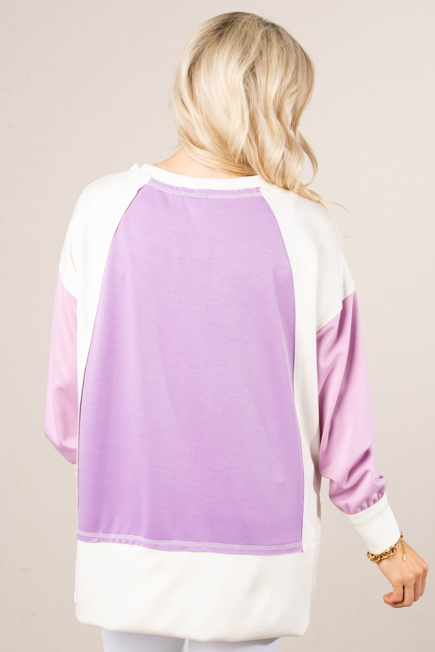 Oversized Color Block Pullover