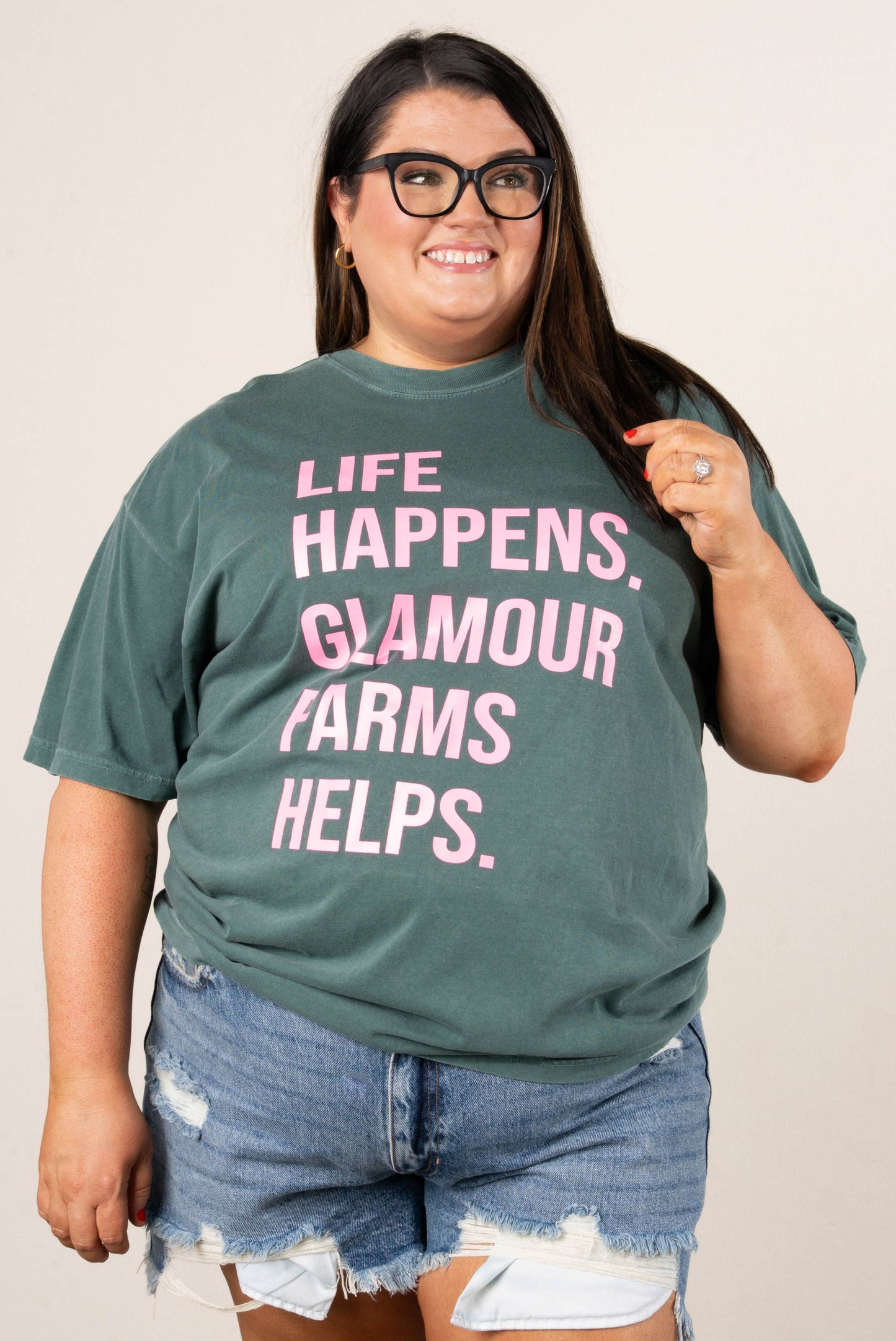 Life Happens Glamour Farms Helps Graphic Tee