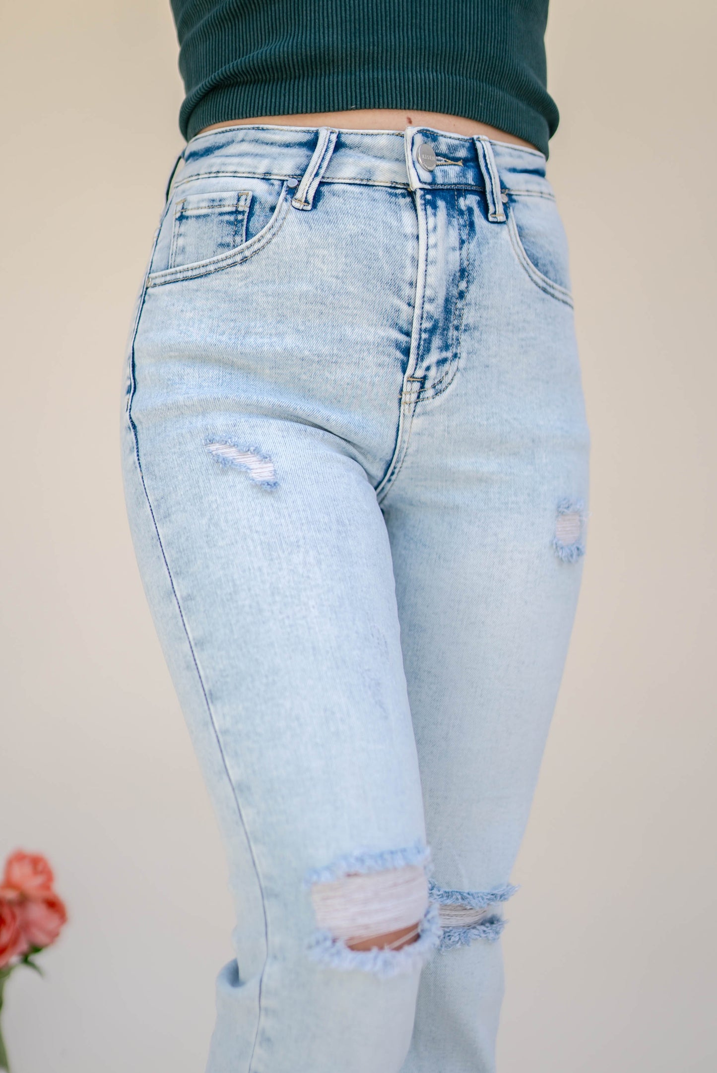 Risen Denim | Isla High Rise Crop Straight Leg Jeans
